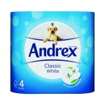 Andrex Classic Clean Toilet Tissue Rolls | Bulk Commercial Packs (200 Sheets) | Box of 24