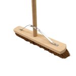 Natural Coco Broom with Handle & Stay | Heavy Duty Outdoor Sweeping Brush | 45cm (18 Inch)