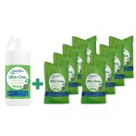Commercial Sanitising Wipes - Cleanline Eco Ultra One Sanitising Wipe Starter Kit (Tub & 800 Wipes)