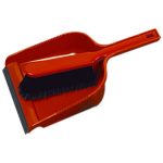 Professional Soft Dustpan & Brush Set | Colour-Coded Hand Sweeping Kit | Red
