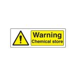 Warning Chemical Store Self Adhesive Sign 300x100MM