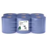 Blue Centrefeed Roll 2 Ply 200 Sheets (Single Pack of 6 Rolls)