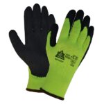 KeepSAFE High Visibility Insulated Latex Palm Coated Builders Grip Gloves (Pack of 12 Pairs)