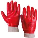 KeepSAFE GLO44 Single Dipped PVC Fully Coated Work Gloves Red (Pack of 10 Pairs)